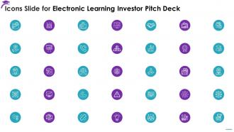 Icons Slide For Electronic Learning Investor Pitch Deck