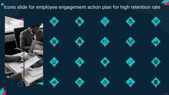 Icons Slide For Employee Engagement Action Plan For High Retention Rate