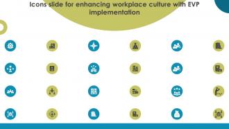 Icons Slide For Enhancing Workplace Culture With EVP Implementation