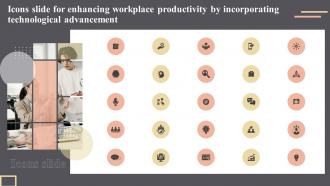 Icons Slide For Enhancing Workplace Productivity By Incorporating Technological Advancement