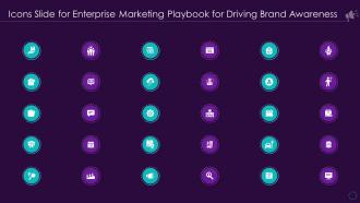 Icons Slide For Enterprise Marketing Playbook For Driving Brand Awareness