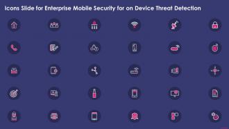 Icons Slide For Enterprise Mobile Security For On Device Threat Detection