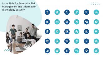 Icons Slide For Enterprise Risk Management And Information Technology Security