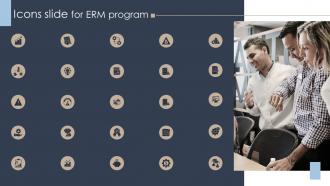 Icons Slide For Erm Program Ppt Show Graphics Download Professional Templates