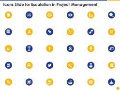 Icons slide for escalation in project management ppt sample