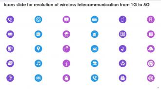 Icons Slide For Evolution Of Wireless Telecommunication From 1G To 5G