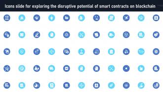 Icons Slide For Exploring The Disruptive Potential Of Smart Contracts On Blockchain BCT SS