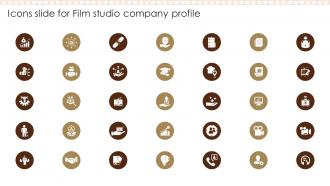 Icons Slide For Film Studio Company Profile Ppt Background