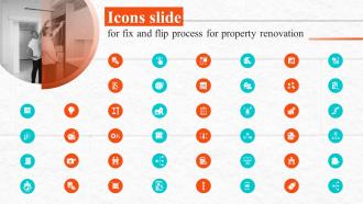 Icons Slide For Fix And Flip Process For Property Renovation