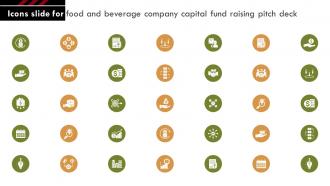 Icons Slide For Food And Beverage Company Capital Fund Raising Pitch Deck