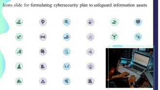Icons Slide For Formulating Cybersecurity Plan To Safeguard Information Assets