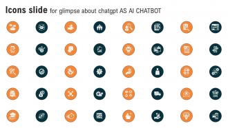 Icons Slide For Glimpse About ChatGPT As AI Chatbot Ppt Icon Master Slide ChatGPT SS V