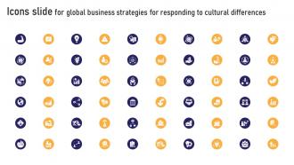 Icons Slide For Global Business Strategies For Responding To Cultural Differences Strategy SS V