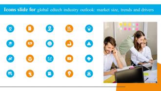 Icons Slide For Global Edtech Industry Outlook Market Size Trends And Drivers IR SS