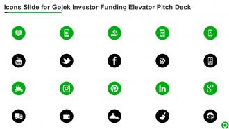Icons Slide For GOJEK Investor Funding Elevator Pitch Deck