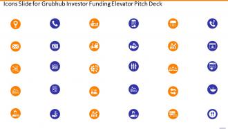 Icons slide for grubhub investor funding elevator pitch deck