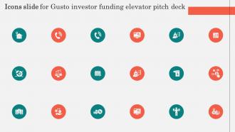 Icons Slide For Gusto Investor Funding Elevator Pitch Deck