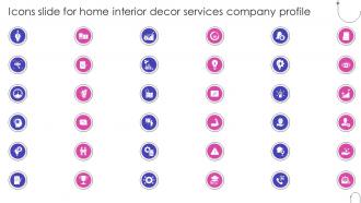 Icons Slide For Home Interior Decor Services Company Profile Ppt Information
