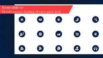 Icons Slide For Honda Investor Funding Elevator Pitch Deck