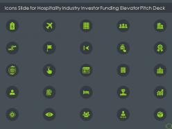 Icons slide for hospitality industry investor funding elevator pitch deck