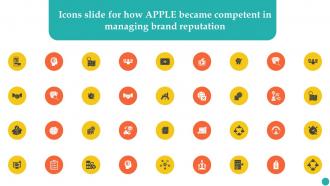Icons Slide For How Apple Became Competent In Managing Brand Reputation Branding SS V