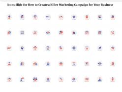 Icons slide for how to create a killer marketing campaign for your business ppt powerpoint presentation show