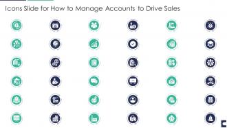 Icons slide for how to manage accounts to drive sales