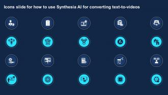 Icons Slide For How To Use Synthesia AI For Converting Text To Videos AI SS V