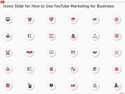 Icons slide for how to use youtube marketing for business