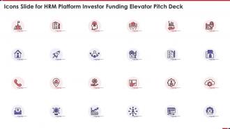 Icons Slide For HRM Platform Investor Funding Elevator Pitch Deck