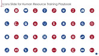 Icons Slide For Human Resource Training Playbook