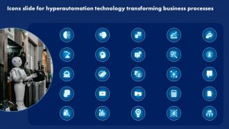 Icons Slide For Hyperautomation Technology Transforming Business Processes
