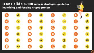 Icons Slide For Ico Success Strategies Guide For Launching And Funding Crypto Project BCT SS V