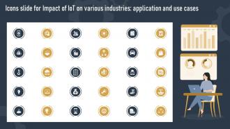 Icons Slide For Impact Of IOT On Various Industries Application And Use Cases IOT SS