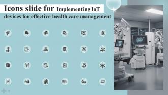 Icons Slide For Implementing Iot Devices For Effective Health Care Management IOT SS