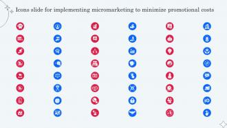 Icons Slide For Implementing Micromarketing To Minimize Promotional Costs MKT SS V
