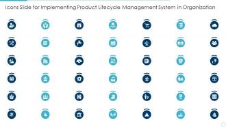 Icons slide for implementing product lifecycle management system in organization