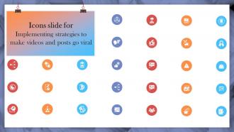 Icons Slide For Implementing Strategies To Make Videos And Posts Go Viral