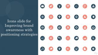Icons Slide For Improving Brand Awareness With Positioning Strategies