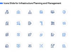 Icons slide for infrastructure planning and management ppt powerpoint presentation gallery styles