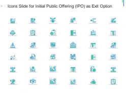 Icons slide for initial public offering ipo as exit option ppt ideas display