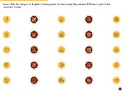 Icons slide for integrated logistics management for increasing operational efficiency