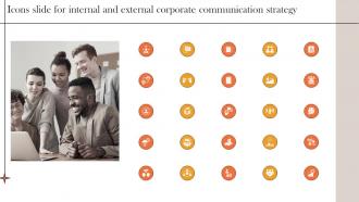 Icons Slide For Internal And External Corporate Communication Strategy