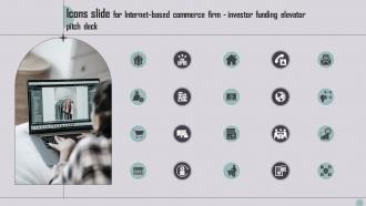 Icons Slide For Internet Based Commerce Firm Investor Funding Elevator Pitch Deck