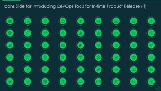 Icons slide for introducing devops tools for in time product release it