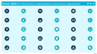 Icons Slide For Introduction To Decentralized Autonomous Organizations BCT SS