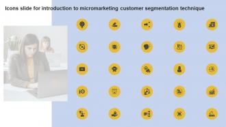 Icons Slide For Introduction To Micromarketing Customer Segmentation Technique MKT SS V