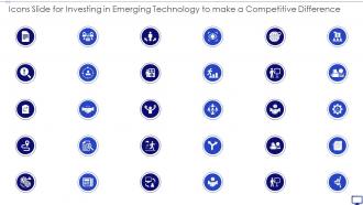 Icons Slide For Investing In Emerging Technology To Make A Competitive Difference