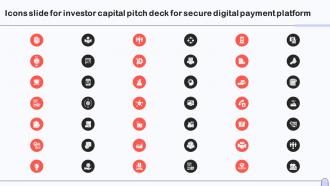 Icons Slide For Investor Capital Pitch Deck For Secure Digital Payment Platform