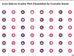 Icons slide for investor pitch presentation for cosmetic brands